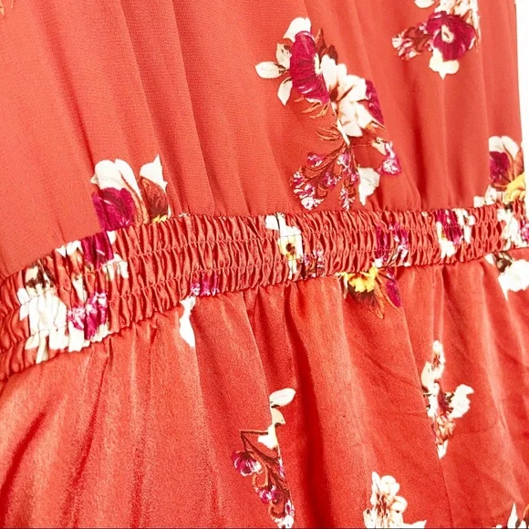 Torrid Burnt Orange Puff Balloon Sleeve Floral Dress Plus Size 30 - Picture 10 of 15